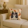 Tricolor Cavalier Spaniel Heirloom Fall Throw Pillow Decorative Indoor Outdoor Accent Cushion for Couch, Bed or Patio, 18Hx18W