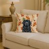 Black Newfoundland Heirloom Fall Throw Pillow Decorative Indoor Outdoor Accent Cushion for Couch, Bed or Patio, 14Hx14W