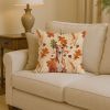 Red Whippet Heirloom Fall Throw Pillow Decorative Indoor Outdoor Accent Cushion for Couch, Bed or Patio, 14Hx14W