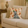 Gray Irish Wolfhound Heirloom Fall Throw Pillow Decorative Indoor Outdoor Accent Cushion for Couch, Bed or Patio, 14Hx14W