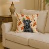 Black Labrador Retriever Heirloom Fall Throw Pillow Decorative Indoor Outdoor Accent Cushion for Couch, Bed or Patio, 14Hx14W