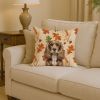 Chocolate Cocker Spaniel Heirloom Fall Throw Pillow Decorative Indoor Outdoor Accent Cushion for Couch, Bed or Patio, 14Hx14W