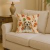 Lemon Roan English Cocker Spaniel Heirloom Fall Throw Pillow Decorative Indoor Outdoor Accent Cushion for Couch, Bed or Patio, 14Hx14W