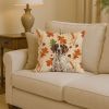 German Shorthaired Pointer Heirloom Fall Throw Pillow Decorative Indoor Outdoor Accent Cushion for Couch, Bed or Patio, 14Hx14W
