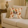 Liver and White Pointer Heirloom Fall Throw Pillow Decorative Indoor Outdoor Accent Cushion for Couch, Bed or Patio, 14Hx14W