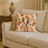 Red Heeler Australian Cattle Dog Heirloom Fall Throw Pillow Decorative Indoor Outdoor Accent Cushion for Couch, Bed or Patio, 14Hx14W