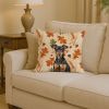 Manchester Terrier Heirloom Fall Throw Pillow Decorative Indoor Outdoor Accent Cushion for Couch, Bed or Patio, 14Hx14W