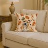 Fawn Staffordshire Bull Terrier Heirloom Fall Throw Pillow Decorative Indoor Outdoor Accent Cushion for Couch, Bed or Patio, 14Hx14W