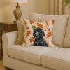 Standard Black Poodle Heirloom Fall Throw Pillow Decorative Indoor Outdoor Accent Cushion for Couch, Bed or Patio, 14Hx14W