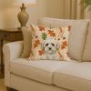 Maltipoo Heirloom Fall Throw Pillow Decorative Indoor Outdoor Accent Cushion for Couch, Bed or Patio, 14Hx14W