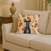 Black Whippet Heirloom Fall Throw Pillow Decorative Indoor Outdoor Accent Cushion for Couch, Bed or Patio, 14Hx14W