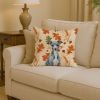 Blue Italian Greyhound Heirloom Fall Throw Pillow Decorative Indoor Outdoor Accent Cushion for Couch, Bed or Patio, 14Hx14W