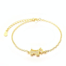 Fashion Gold Dog Bracelet With Zircon (Color: Gold)