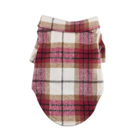 Flannel Dog Shirt (Color: Red and White Plaid, size: X-Large)