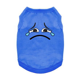 Sad Face Dog Shirt (Color: Nautical Blue, size: 3X-Large)