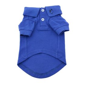 Solid Dog Polo (Color: Nautical Blue, size: X-Large)